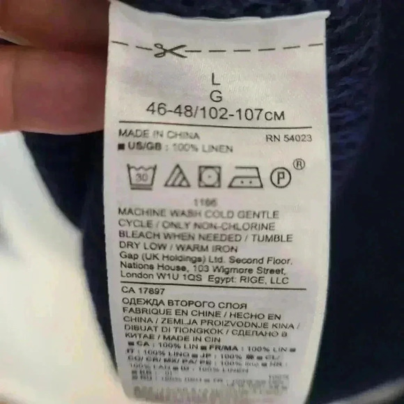 Banana Republic Italian Linen Sweater Navy Blue Size Large - Picture 7 of 7